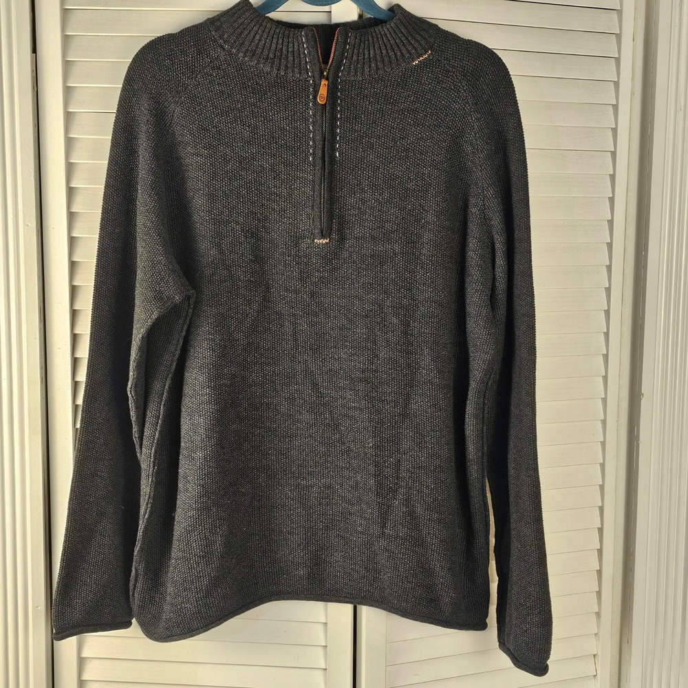 Carbon2Cobalt‎ Mens Gray Zip Neck Pullover Sweater XL
